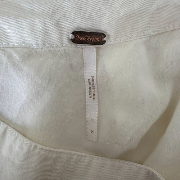 Free People Bubble Hem Pleated Flouncy Mini Skirt Minimalist Off White 8 - Picture 5 of 7